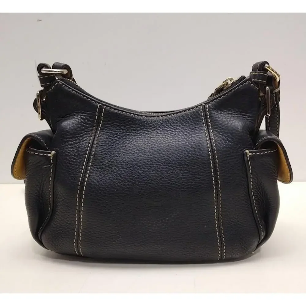 Dooney & Bourke Small Black Pebbled Leather Hobo Shoulder Bag